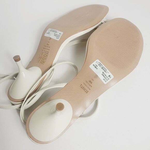 NEW Schutz Helene Kitten Heel Strappy Gladiayor Sandal in Pearl White SIZE 11 - Picture 11 of 11